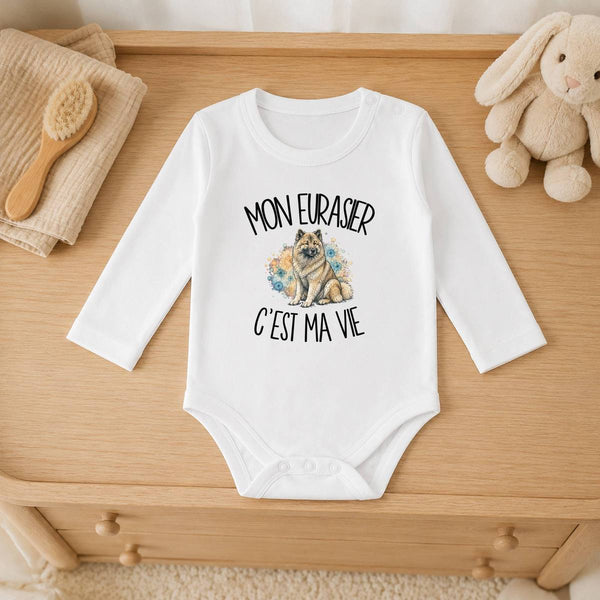Body Bébé Manches Longues Mon Eurasier c'est ma vie