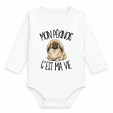 Body Bébé Manches Longues Mon Pékinois c'est ma vie