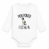 Body Bébé Manches Longues Mon Pointer c'est ma vie