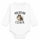 Body Bébé Manches Longues Mon Shetland c'est ma vie