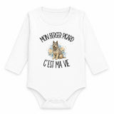 Body Bébé Manches Longues Mon Berger Picard c'est ma vie