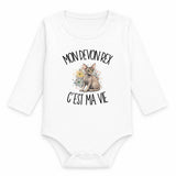Body Bébé Manches Longues Mon Devon Rex c'est ma vie