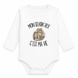 Body Bébé Manches Longues Mon Selkirk Rex c'est ma vie