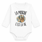 Body Bébé Manches Longues La musique c'est la vie
