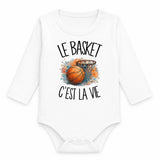Body Bébé Manches Longues Le basket c'est la vie