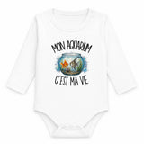 Body Bébé Manches Longues Mon aquarium c'est ma vie