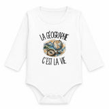 Body Bébé Manches Longues La géographie c'est la vie