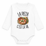 Body Bébé Manches Longues La pizza c'est la vie