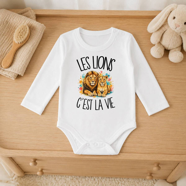 Body Bébé Manches Longues Les lions c'est la vie