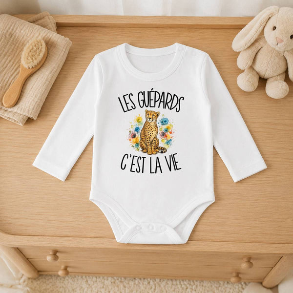 Body Bébé Manches Longues Les guépards c'est la vie