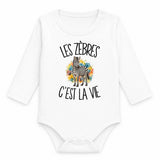Body Bébé Manches Longues Les zèbres c'est la vie