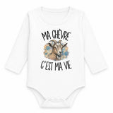 Body Bébé Manches Longues Ma chèvre c'est ma vie