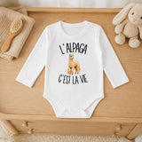 Body Bébé Manches Longues L'alpaga c'est la vie
