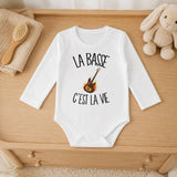 Body Bébé Manches Longues La basse c'est la vie