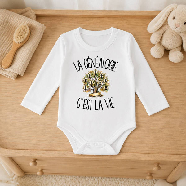 Body Bébé Manches Longues La généalogie c'est la vie