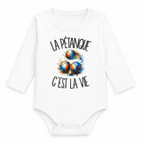 Body Bébé Manches Longues La pétanque c'est la vie
