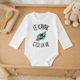 Body Bébé Manches Longues Le kayak c'est la vie
