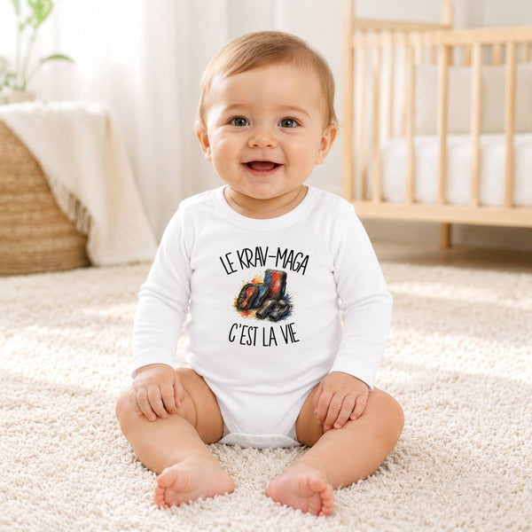 Body Bébé Manches Longues Le krav-maga c'est la vie