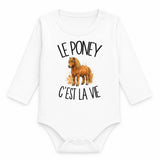 Body Bébé Manches Longues Le poney c'est la vie