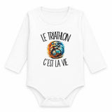Body Bébé Manches Longues Le triathlon c'est la vie