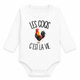 Body Bébé Manches Longues Les coqs c'est la vie