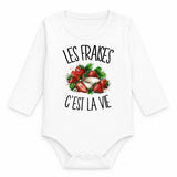 Body Bébé Manches Longues Les fraises c'est la vie