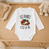 Body Bébé Manches Longues Les fraises c'est la vie