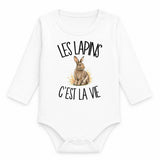 Body Bébé Manches Longues Les lapins c'est la vie