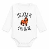 Body Bébé Manches Longues Les poneys c'est la vie