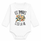 Body Bébé Manches Longues Les timbres c'est la vie