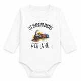 Body Bébé Manches Longues Les trains miniatures c'est la vie