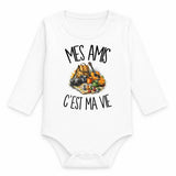 Body Bébé Manches Longues Mes amis c'est ma vie