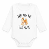 Body Bébé Manches Longues Mon Akita Inu c'est ma vie