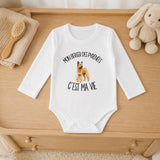 Body Bébé Manches Longues Mon Berger des Pyrénées c'est ma vie