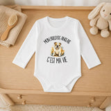 Body Bébé Manches Longues Mon Bulldog Anglais c'est ma vie