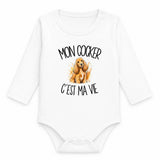 Body Bébé Manches Longues Mon Cocker c'est ma vie