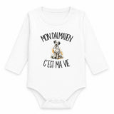 Body Bébé Manches Longues Mon Dalmatien c'est ma vie