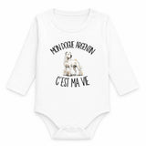 Body Bébé Manches Longues Mon Dogue Argentin c'est ma vie