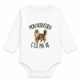 Body Bébé Manches Longues Mon Norvégien c'est ma vie