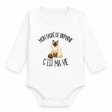 Body Bébé Manches Longues Mon Sacré de Birmanie c'est ma vie