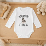 Body Bébé Manches Longues Mon Schnauzer c'est ma vie