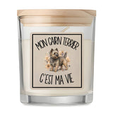Bougie Parfumée Vanille Mon Cairn Terrier c'est ma vie