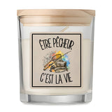 Bougie Parfumée Vanille Être pêcheur c'est la vie