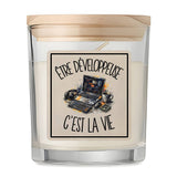Bougie Parfumée Vanille Être développeuse c'est la vie