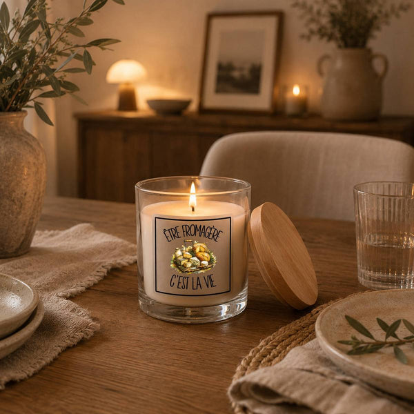 Bougie Parfumée Vanille Être fromagère c'est la vie