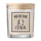 Bougie Parfumée Vanille Mon Chat Blanc c’est ma vie