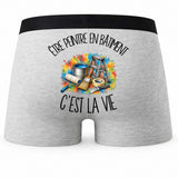 Boxer Homme Être peintre en bâtiment c'est la vie – Impression au dos