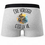 Boxer Homme Être horloger c'est la vie – Impression au dos