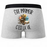 Boxer Homme Être imprimeur c'est la vie – Impression au dos