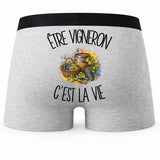 Boxer Homme Être vigneron c'est la vie – Impression au dos